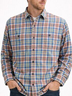 LL Bean Mens Slightly Fitted Shirt Button Pockets Long Sleeve Plaid Size XL-REG